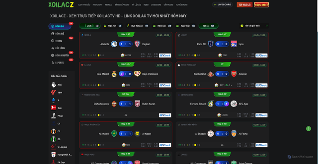 Security scan screenshot of https://xoilaczzzzb.tv