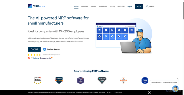 Security scan screenshot of https://www.mrpeasy.com