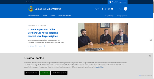 Security scan screenshot of https://www.comune.vibovalentia.vv.it/
