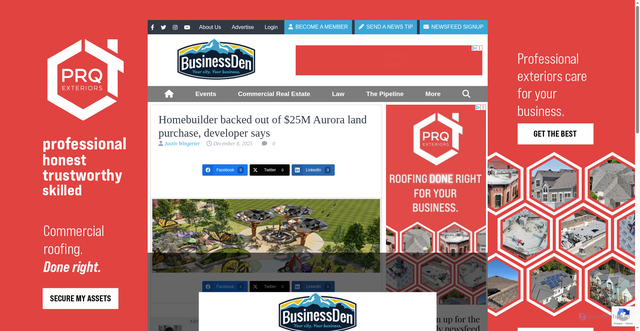 Security scan screenshot of https://businessden.com/2025/12/08/homebuilder-backed-out-of-25m-aurora-land-purchase-developer-says/