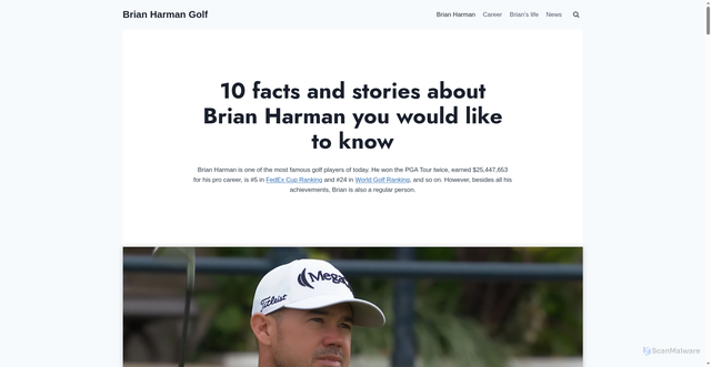 Security scan screenshot of https://brianharmangolf.com/