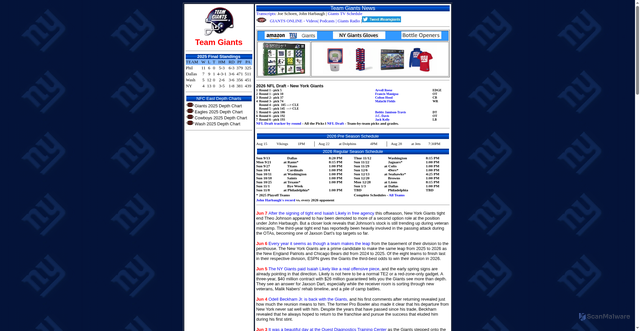 Security scan screenshot of https://teamgiants.com/