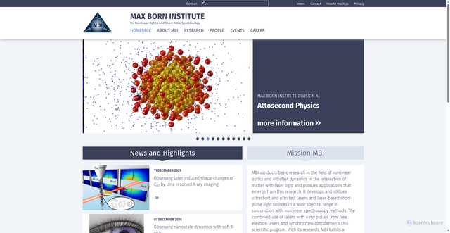Security scan screenshot of https://mbi-berlin.de/