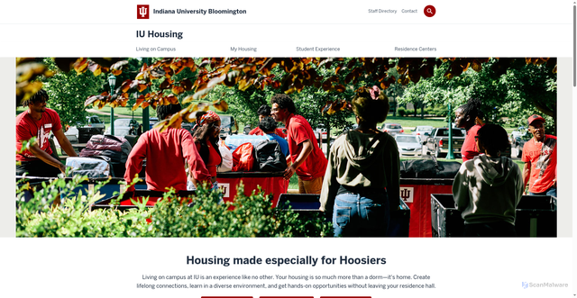 Security scan screenshot of https://housing.indiana.edu