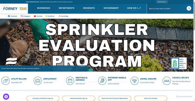 Security scan screenshot of https://www.forneytx.gov//