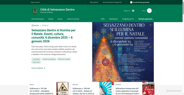 Security scan screenshot of https://www.comune.selvazzano-dentro.pd.it/
