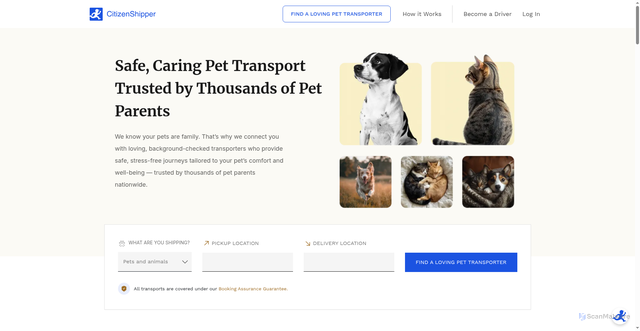 Security scan screenshot of https://citizenshipper.com