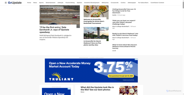 Security scan screenshot of https://www.goupstate.com