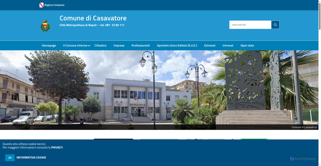 Security scan screenshot of https://www.comune.casavatore.na.it/hh/index.php