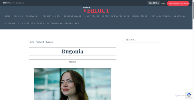 Security scan screenshot of https://thefilmverdict.com/bugonia/