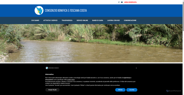 Security scan screenshot of https://www.cbtoscanacosta.it/