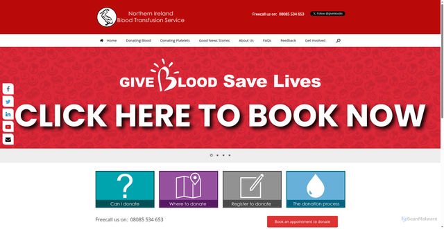 Security scan screenshot of https://nibts.hscni.net/