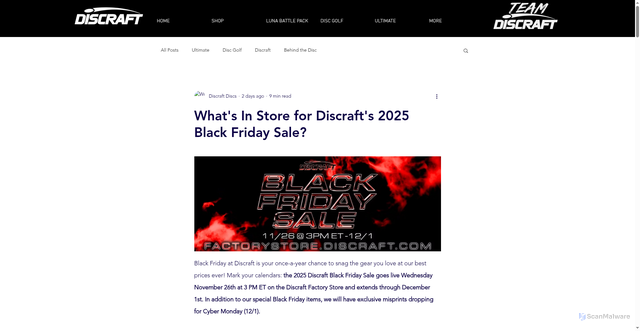 Security scan screenshot of https://www.team.discraft.com/post/discraftblackfriday