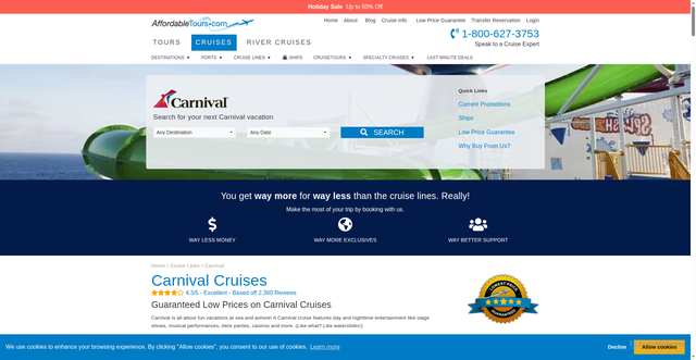 Security scan screenshot of https://www.affordabletours.com/cruises/carnival_cruises/