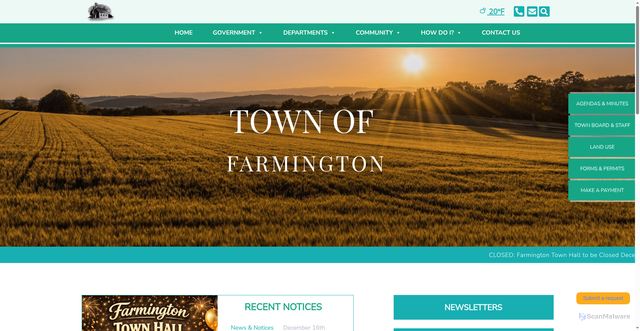 Security scan screenshot of https://farmingtonwaup.gov/