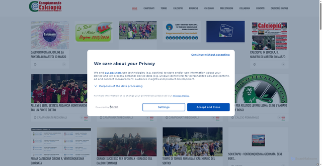 Security scan screenshot of https://campionando.it