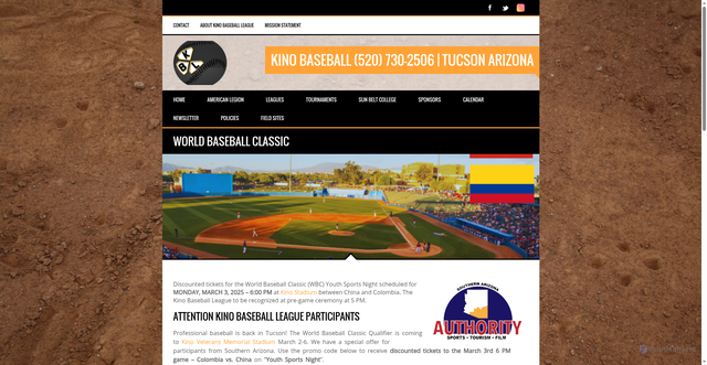 Security scan screenshot of https://kinobaseball.com/calendar-of-events/world-baseball-classic/