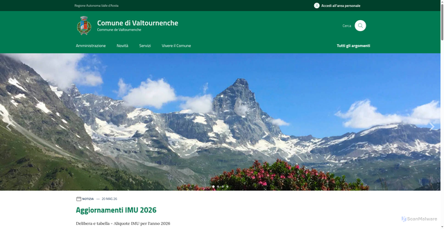 Security scan screenshot of https://www.comune.valtournenche.ao.it