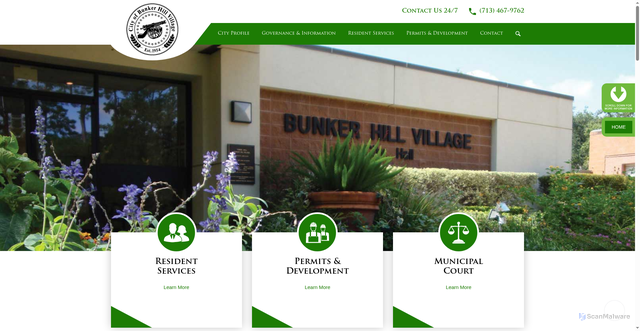 Security scan screenshot of https://bunkerhilltx.gov/