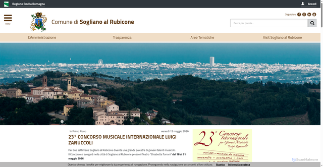 Security scan screenshot of https://www.comune.sogliano.fc.it