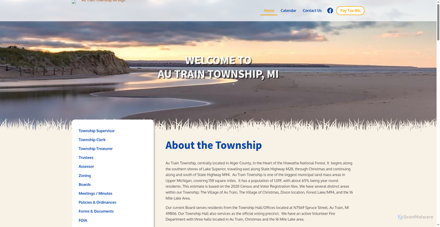 Security scan screenshot of https://www.autraintownship.gov/
