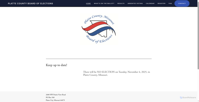Security scan screenshot of https://www.plattecountymovotes.gov/