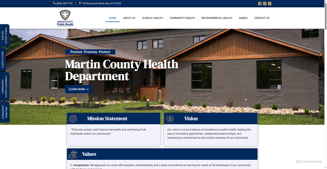 Security scan screenshot of https://martinhealthky.gov/