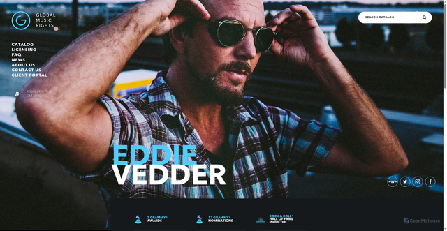 Security scan screenshot of https://globalmusicrights.com/artist/1423221