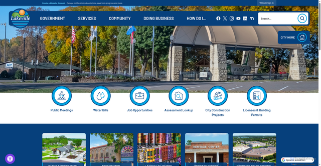 Security scan screenshot of https://lakevillemn.gov/