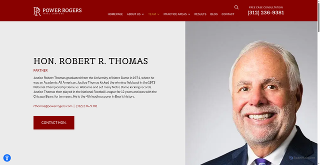 Security scan screenshot of https://www.powerrogers.com/our-attorneys/hon-robert-r-thomas/