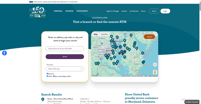 Security scan screenshot of https://www.shoreunitedbank.com/branch-locations/locations-and-atms