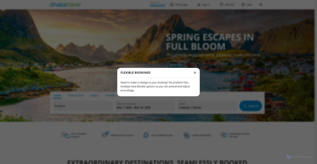 Security scan screenshot of https://dnatatravel.com