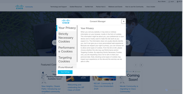 Security scan screenshot of https://communities.cisco.com