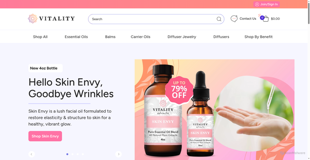 Security scan screenshot of https://vitalityextracts.com