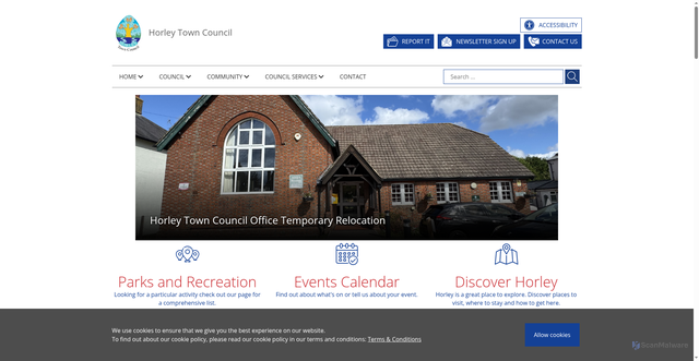 Security scan screenshot of https://www.horleysurrey-tc.gov.uk/