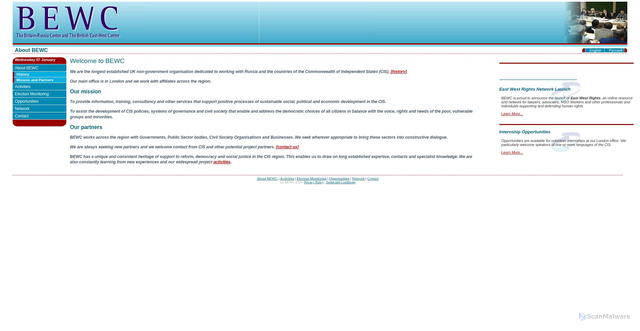 Security scan screenshot of http://www.bewc.org/