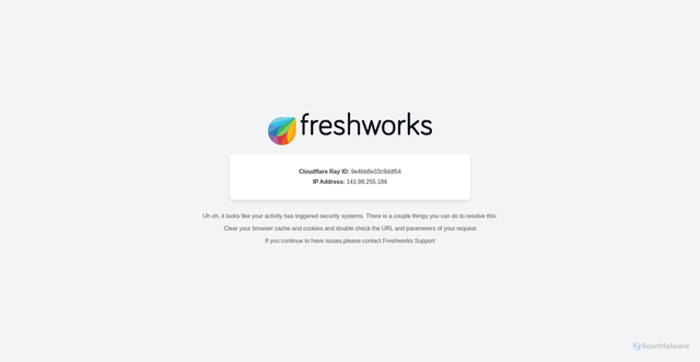 Security scan screenshot of https://cf-euc-routing.freshconnect.io