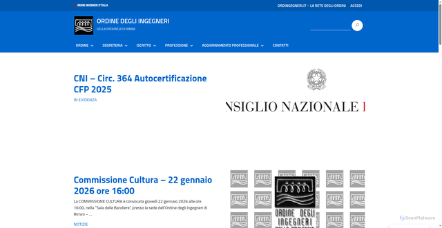 Security scan screenshot of https://rimini.ordingegneri.it/