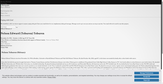 Security scan screenshot of https://www.brennermortuary.com/obituary/Nelson-Toburen