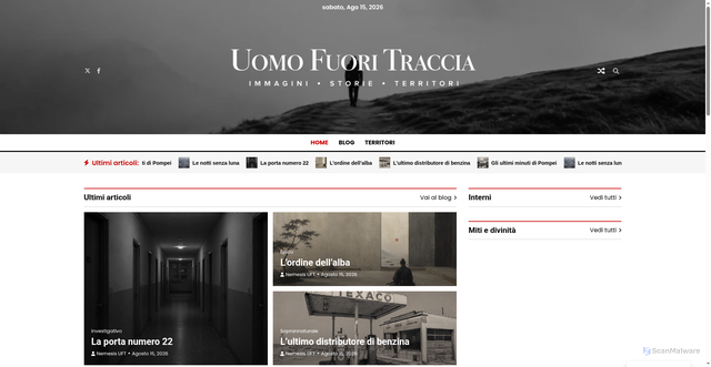 Security scan screenshot of https://uomofuoritraccia.net/