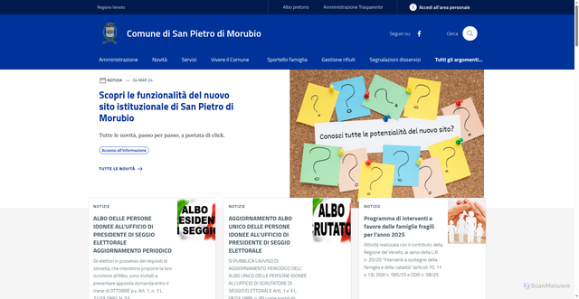 Security scan screenshot of https://www.comune.sanpietrodimorubio.vr.it/