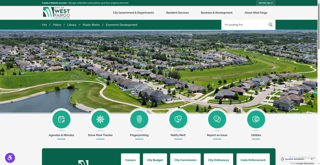 Security scan screenshot of https://westfargond.gov/