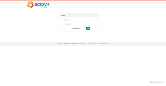 Security scan screenshot of https://www.boomchatweb.com