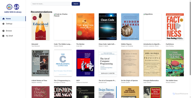 Security scan screenshot of https://shs-elibrary-pei3ktb51a.edgeone.app/
