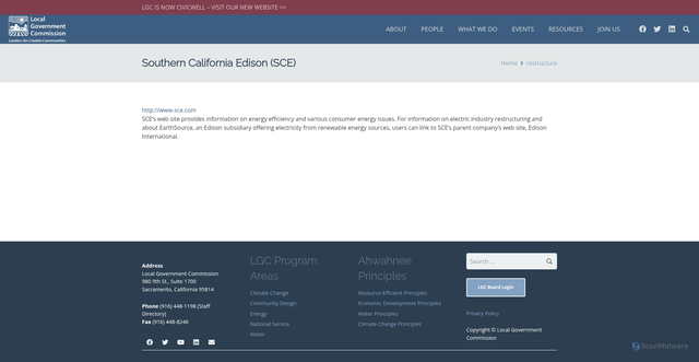 Security scan screenshot of https://www.legacy.civicwell.org/resource/southern-california-edison-sce/