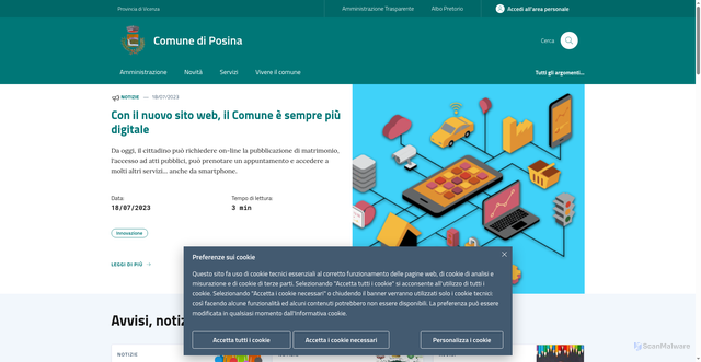 Security scan screenshot of https://www.comune.posina.vi.it
