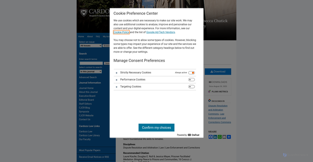 Security scan screenshot of https://larc.cardozo.yu.edu/cjcr/vol16/iss1/8/