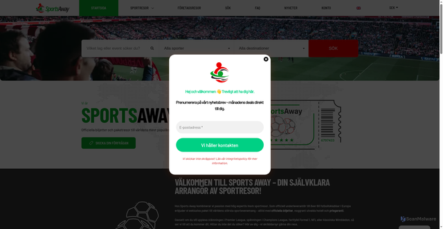 Security scan screenshot of https://sportsaway.se