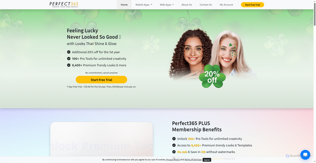 Security scan screenshot of https://www.perfect365.com
