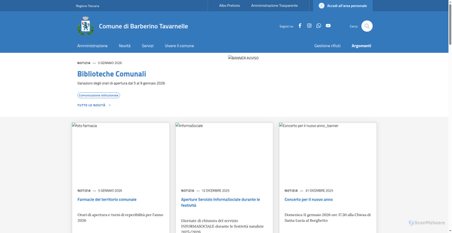 Security scan screenshot of https://www.comune.barberinotavarnelle.fi.it/